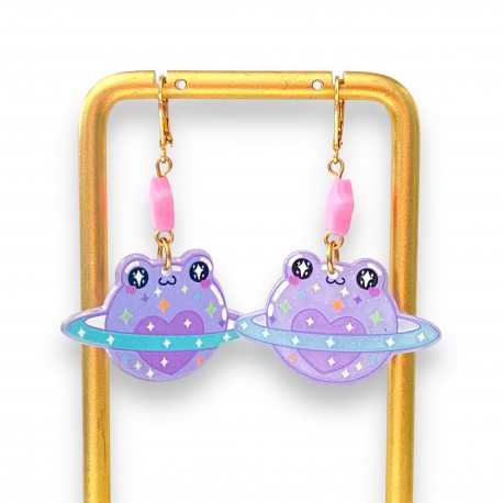 Boucles d'Oreilles Space Grenouilles