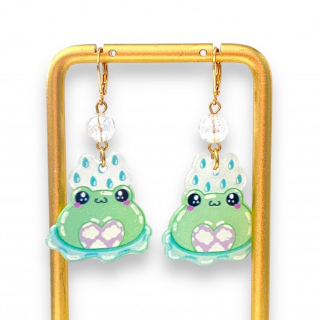 Boucles d'Oreilles Kawaii Grenouilles