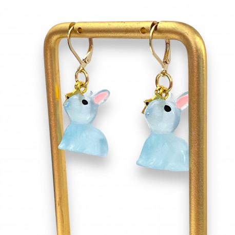 Earrings Blue Bunnies