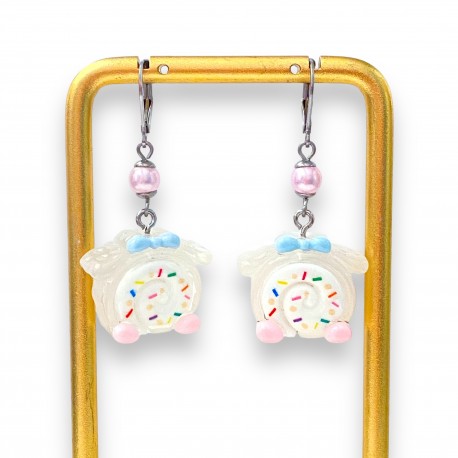 Earrings Cake Rolls White