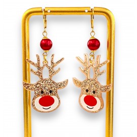 Earrings Cute Rudolf