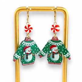 Earrings Snowman